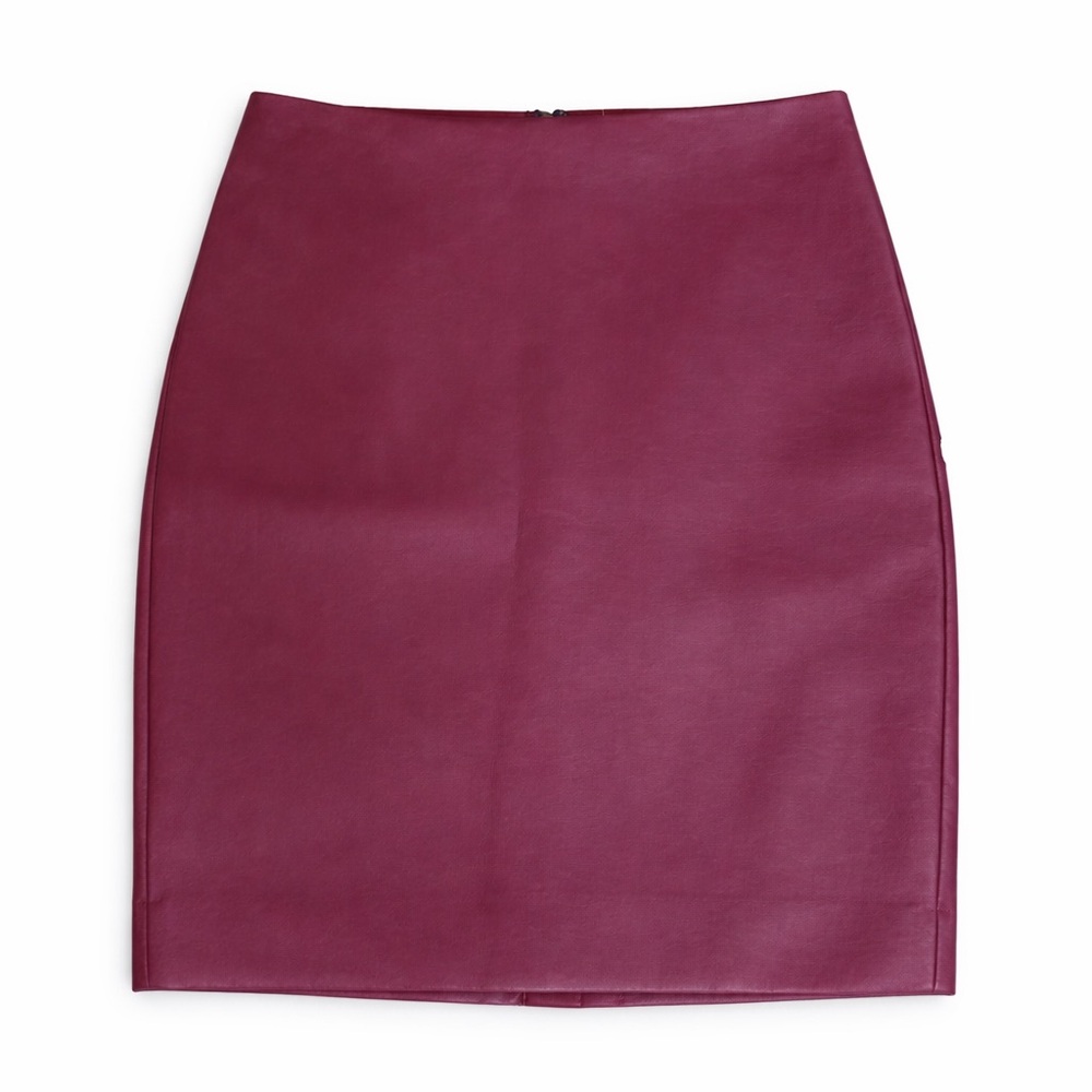 J. Crew Rich Purple Leather Pencil Skirt